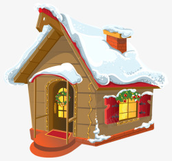 圣诞节雪房子素材