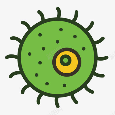 游戏UI扁平化病毒图标图标