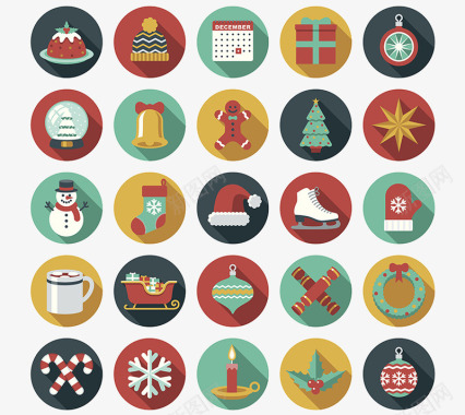 食品促销装饰一组圣诞节图标图标