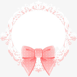 粉色蝴蝶结装饰和花纹素材