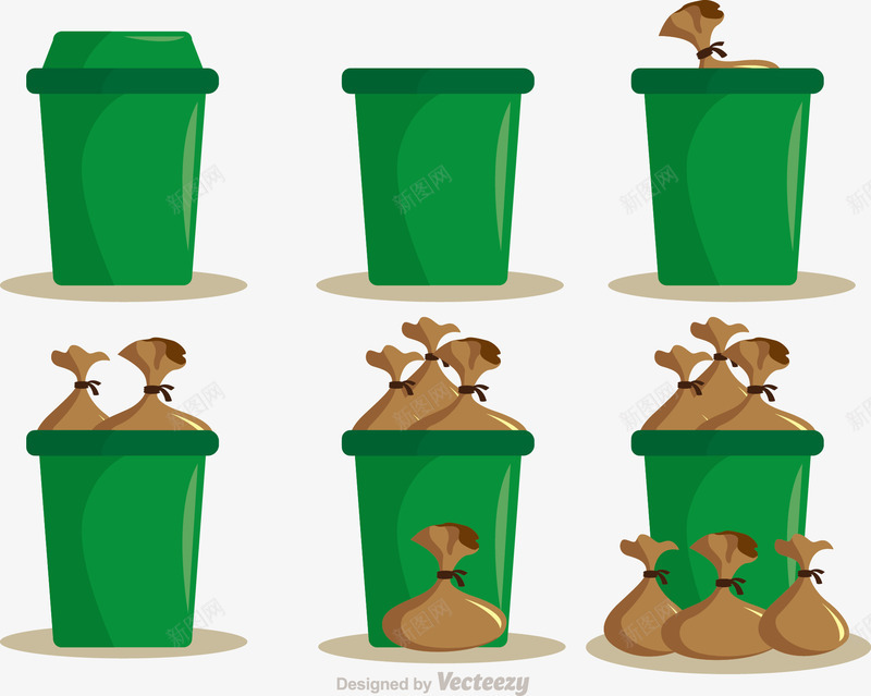 装满的垃圾桶png免抠素材_88icon https://88icon.com 一堆垃圾 垃圾 垃圾桶外的垃圾 绿色垃圾桶