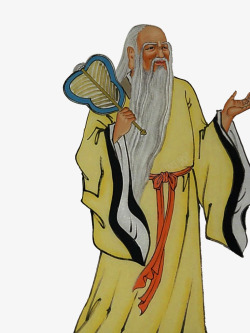 中国风手绘老子画像素材