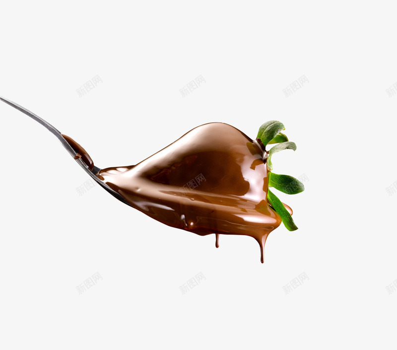 一颗巧克力浆包裹草莓png免抠素材_88icon https://88icon.com 勺子 巧克力 巧克力浆 水果 甜品 甜食 草莓 融化 零食 食品