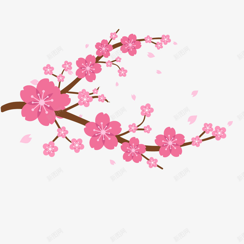 粉红色桃花樱花矢量图ai免抠素材_88icon https://88icon.com 多彩 时尚花朵 桃花 植物花朵 清新 花 花卉图案 花开富贵 花朵 花瓣 矢量图