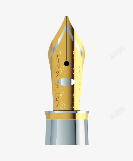 金色银色笔尖钢笔一只png免抠素材_88icon https://88icon.com 金色 银色笔尖钢笔一只