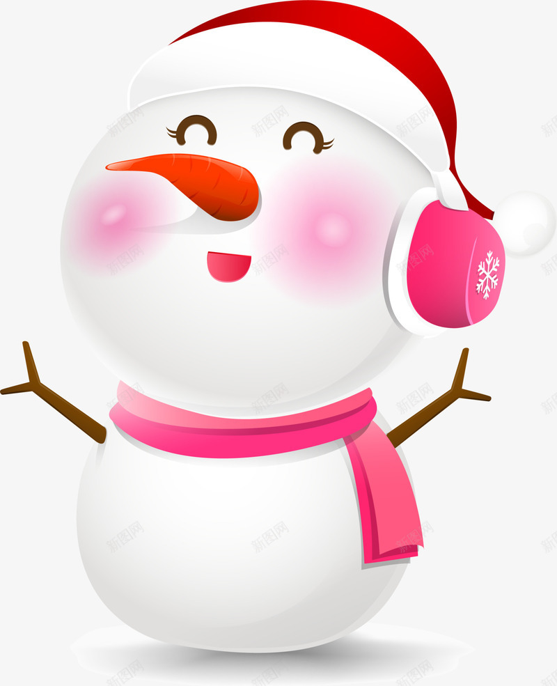 冬季可爱白色雪人png免抠素材_88icon https://88icon.com 冬季雪人 可爱雪人 害羞表情 开心 白色雪人 红色圣诞帽