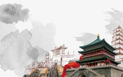 古风中国风城楼亭子建筑素材