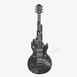 黑色电子吉他素材