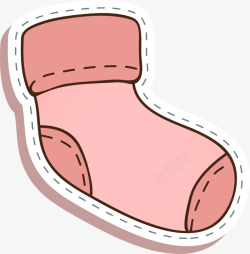 简约圣诞树粉色卡通袜子高清图片