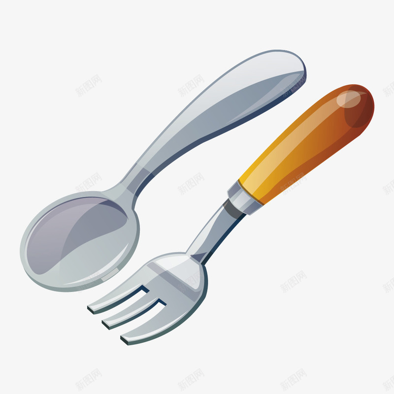 银色勺子叉子png免抠素材_88icon https://88icon.com 勺子 叉子 银色