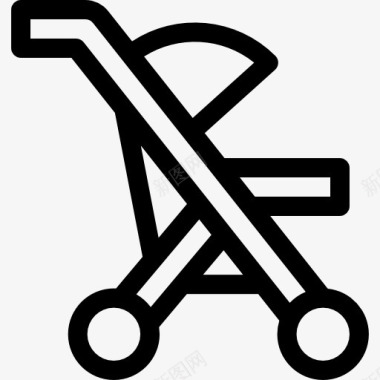 保姆的孩子婴儿车图标图标