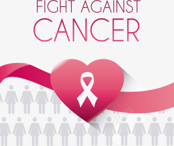 装饰女性抗乳腺癌粉红色标志矢量图素材