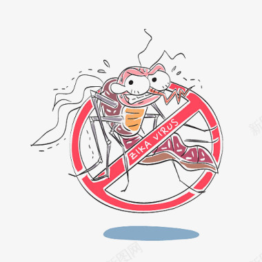 卡通漫画手绘禁止蚊子疾控图标免图标