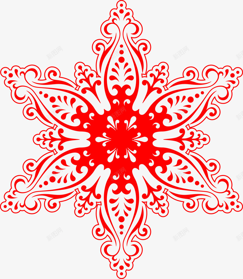 红色剪纸雪花纹理png免抠素材_88icon https://88icon.com 剪纸 图案 红色 纹理 自然 花朵 花纹 雪花纹理