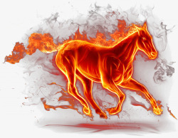 红色火组合马形状特效效果素材