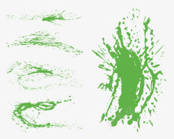 随性绿色艺术喷涂装饰图案素材
