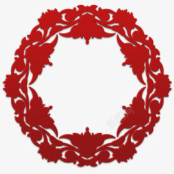 圣诞红色圆形花纹喜庆素材