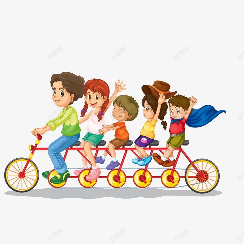 卡通骑车玩耍的孩子们矢量图ai免抠素材_88icon https://88icon.com 人物设计 儿童生活节 儿童节 孩子们 玩耍 骑车 矢量图