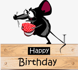 卡通老鼠生日卡片素材