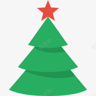 圣诞之夜绿色圣诞树图标图标