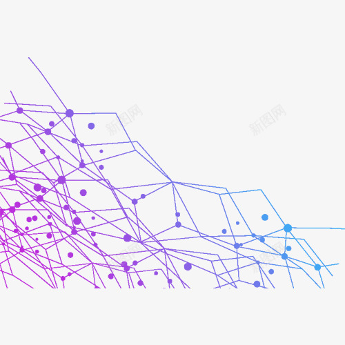紫色渐变网状png免抠素材_88icon https://88icon.com 彩色 漂浮 漂浮物 漂浮素材 现代 科技 科技漂浮物 线条 网状