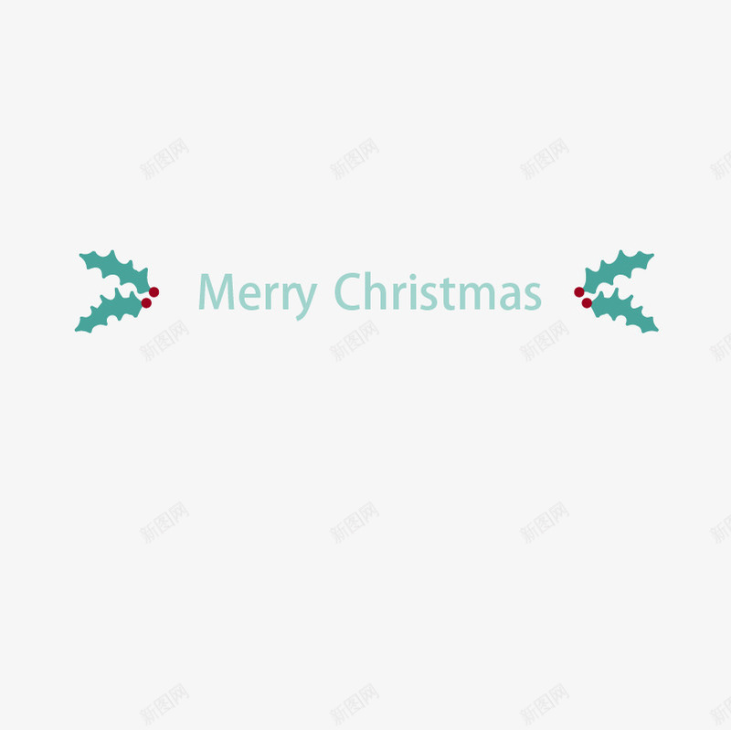 蓝色叶子圣诞标题横幅png免抠素材_88icon https://88icon.com 假日 卡通节日 圣诞节 节日礼物