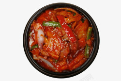 韩式芝麻辣椒泡菜拌饭素材