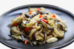 爆炒茄丝素材