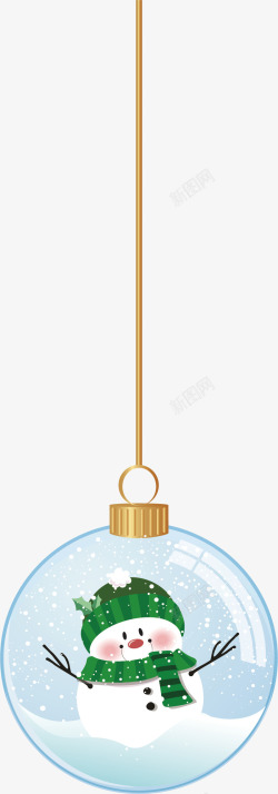 圣诞节可爱雪人小球挂饰素材
