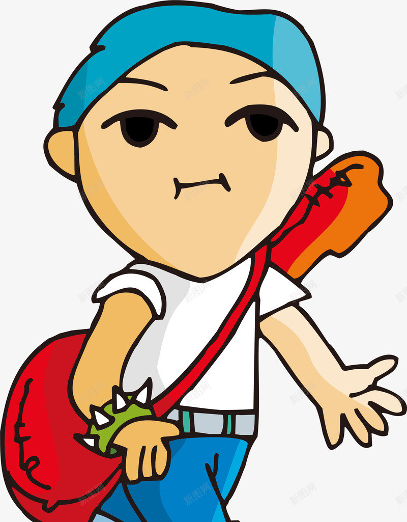 手绘卡通背着吉他的音乐人png免抠素材_88icon https://88icon.com 动漫 动画 卡通人物 卡通吉他 卡通时尚青年 时尚音乐人 音乐人物