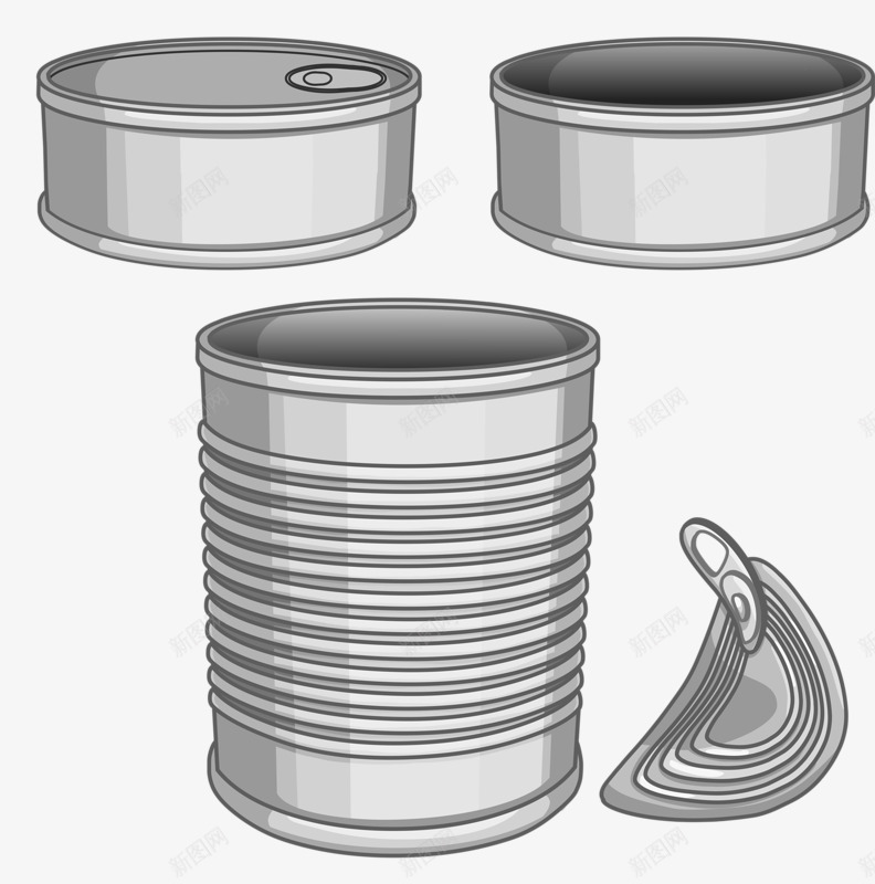 手绘易拉罐png免抠素材_88icon https://88icon.com 声音 易拉罐 罐头 铁皮 银色
