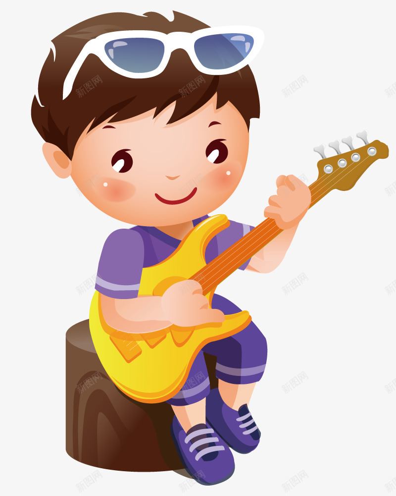 弹吉他的男孩png免抠素材_88icon https://88icon.com nb 乐器 卡通 吉他 吉他社海报 广告设计 弹吉他的男孩 彩色手绘 男孩 眼镜 矢量人物 表演 音乐