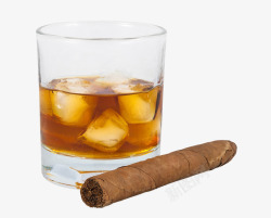 雪茄和威士忌素材