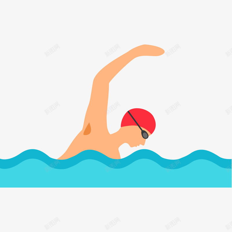 游泳比赛插画矢量图ai免抠素材_88icon https://88icon.com 休闲娱乐 免抠PNG 游泳比赛矢量插画 游泳运动 运动员 锻炼 矢量图