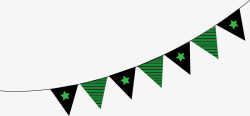绿色小旗子装饰图案素材