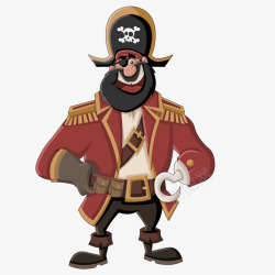 面带笑容的海盗船长矢量图素材