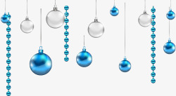 假日挂饰蓝色圣诞节彩球挂饰高清图片