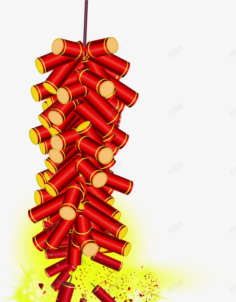 手绘元旦晚会鞭炮装饰png免抠素材_88icon https://88icon.com 元旦 晚会 装饰 鞭炮