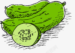 卡通手绘小青瓜黄瓜蔬菜矢量图素材