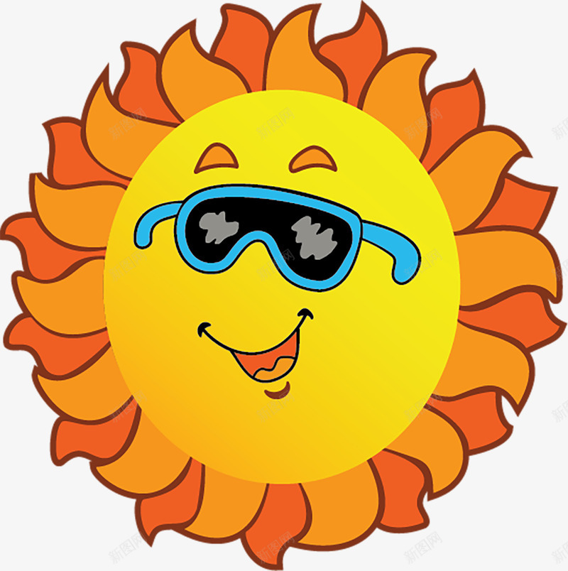 创意太阳矢量图ai免抠素材_88icon https://88icon.com 戴墨镜的太阳 表情太阳 防嗮 黄色 矢量图