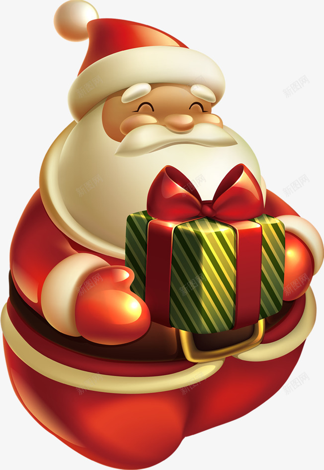 卡通送礼物的圣诞老人png免抠素材_88icon https://88icon.com 卡通 圣诞老人 礼物
