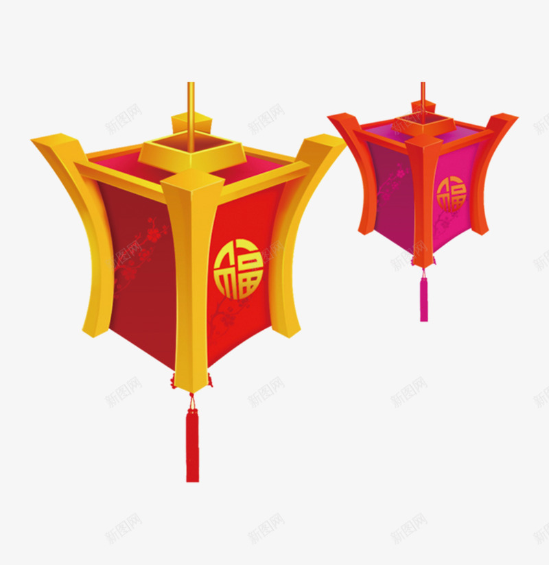 特色中国风卡通灯笼png免抠素材_88icon https://88icon.com 中国风 卡通 挂饰 灯笼 福字 福字灯笼 紫色 红色 装饰