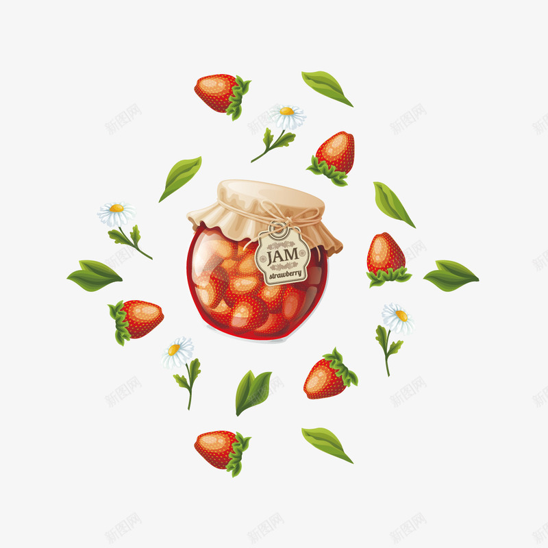 草莓果酱png免抠素材_88icon https://88icon.com 叶子 果酱 草莓 草莓果酱