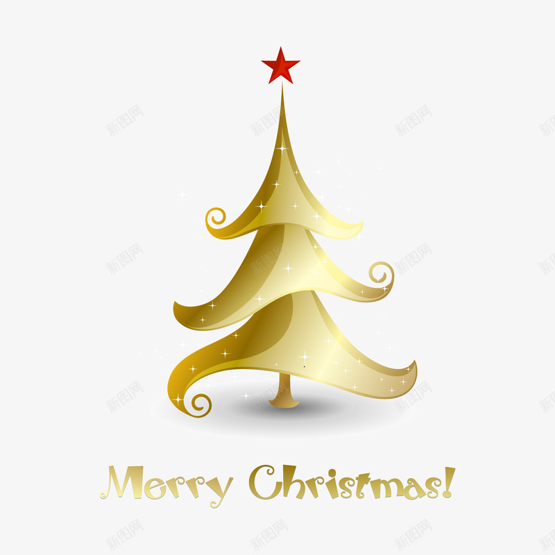 金色发光圣诞树装饰png免抠素材_88icon https://88icon.com 发光 圣诞树 矢量素材 节日装饰 金色