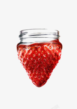 罐装草莓创意图素材
