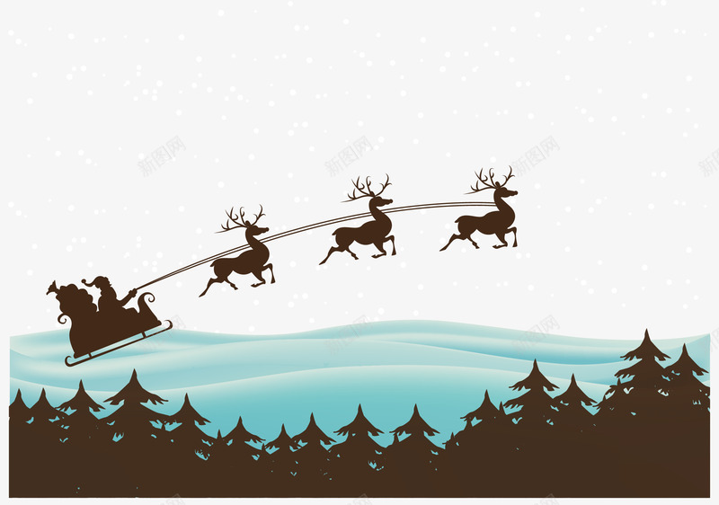 圣诞节日元素png免抠素材_88icon https://88icon.com 圣诞树 圣诞背景 雪橇 麋鹿