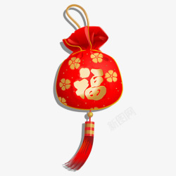 红色中国风新年福袋素材