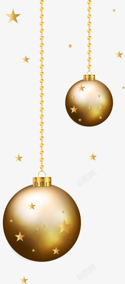 装饰链子圣诞节金色圣诞球高清图片