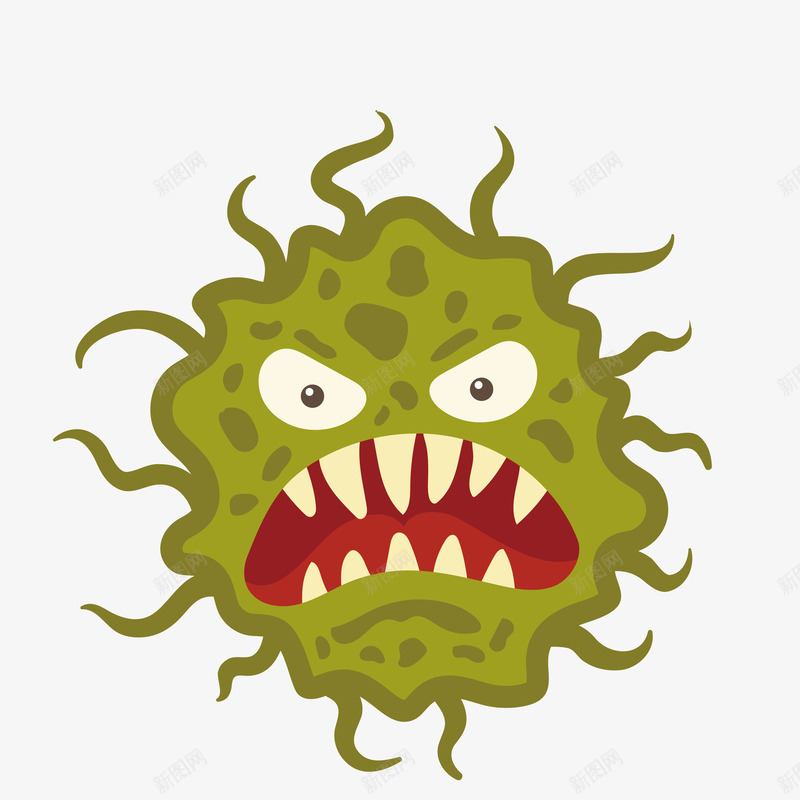 绿色细菌png免抠素材_88icon https://88icon.com 医疗 卡通形象 可爱 图案 宣传 微生物 毒卡通 病毒 细菌 绿色 装饰