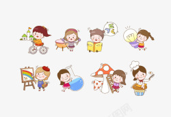 可爱卡通小女孩素材